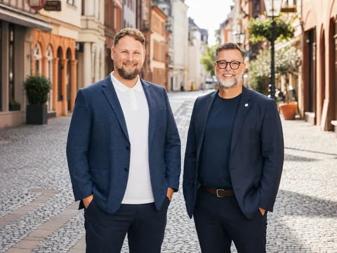 Martin Reubold und Patrick Hofrichter unterwegs in der Mainzer Altstadt